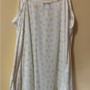 Jules White Dress with Yellow Floral Design